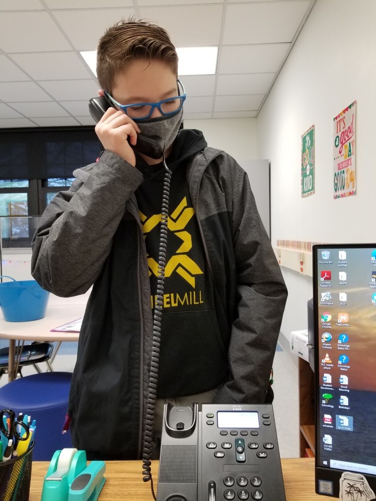 Student speaking on phone