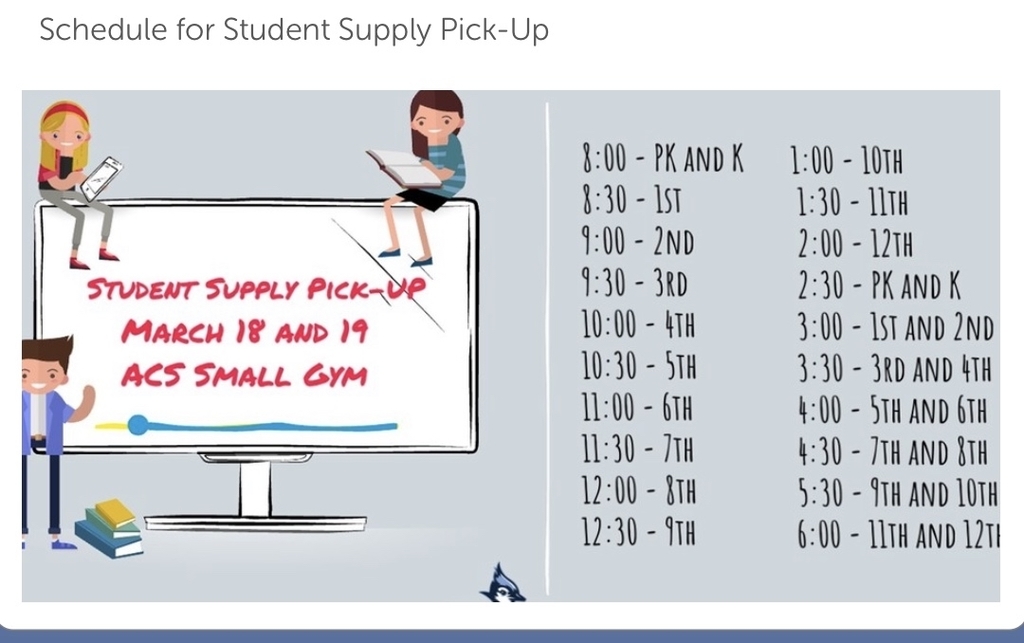 Supply Pick-Up Schedule 